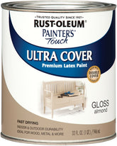 Painter's Touch Ultra Cover 1994502 Enamel Paint, Water Base, Gloss Sheen, Almond, 1 qt, Can, 120 sq-ft Coverage Area